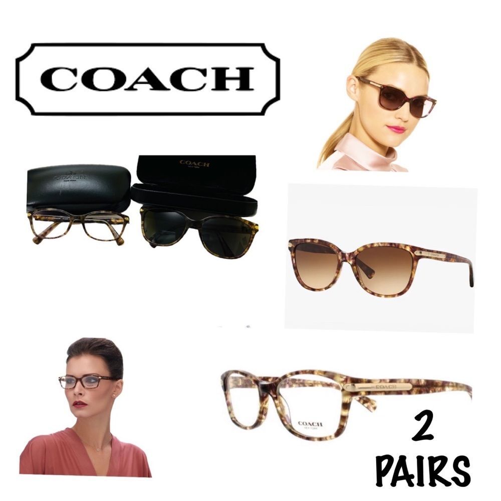 Coach Brown Tortoise Sunglasses & Reading Glasses With Cases (HC8132 & HC6065)